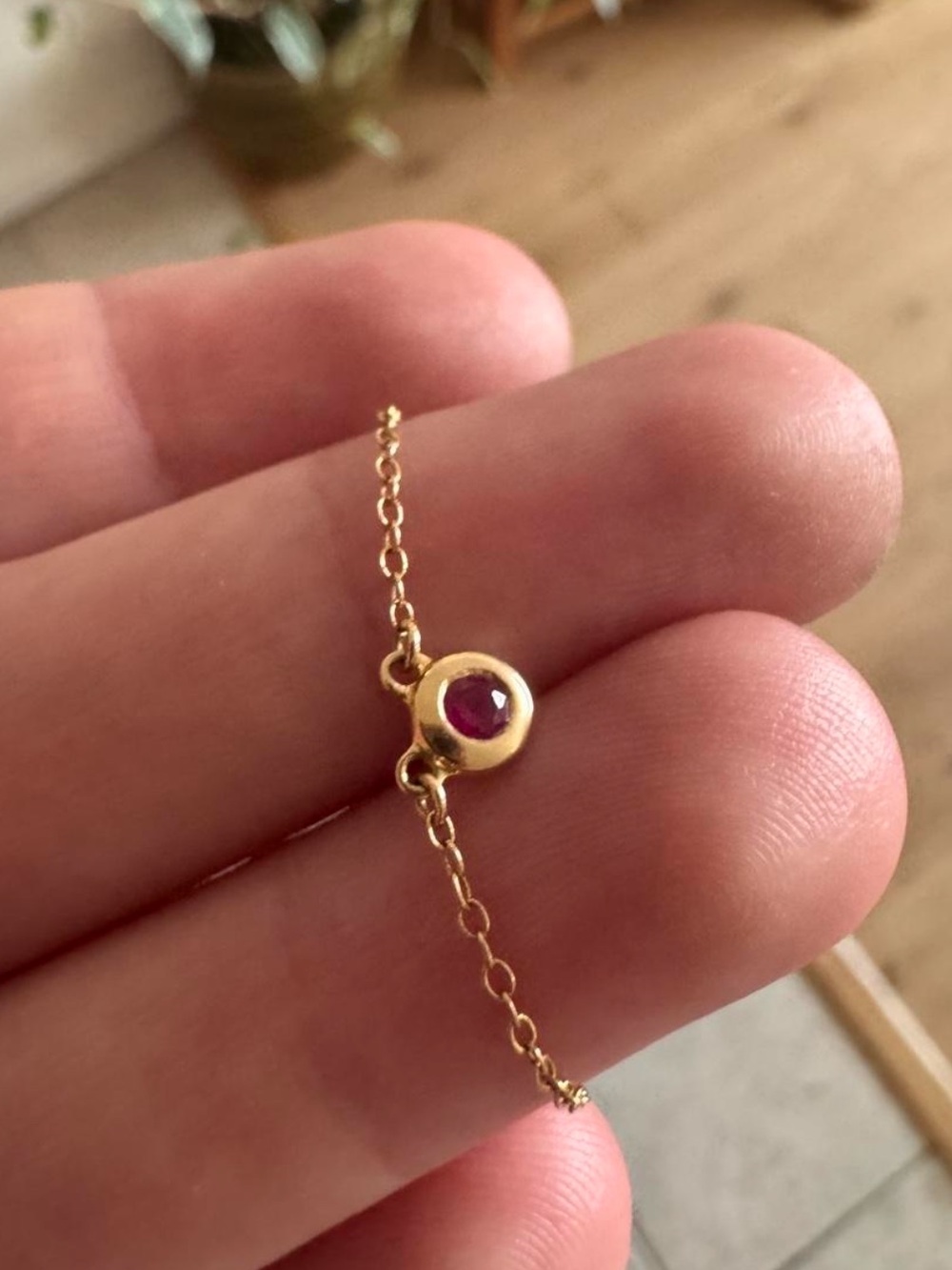 Quince 14k Gold Bezel Set Ruby Birthstone Necklace 585